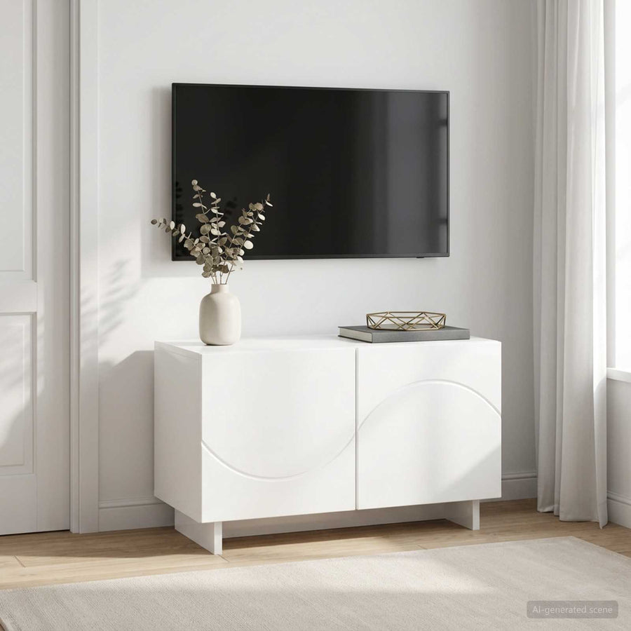 tv-meubel 60 x 34.5 x 40 cm Hoogglans Wit Bewerkt hout