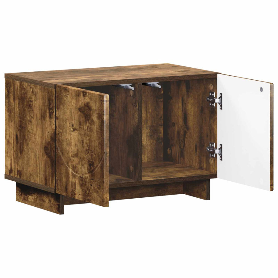 tv-meubel 60 x 34.5 x 40 cm Gerookt eiken Bewerkt hout