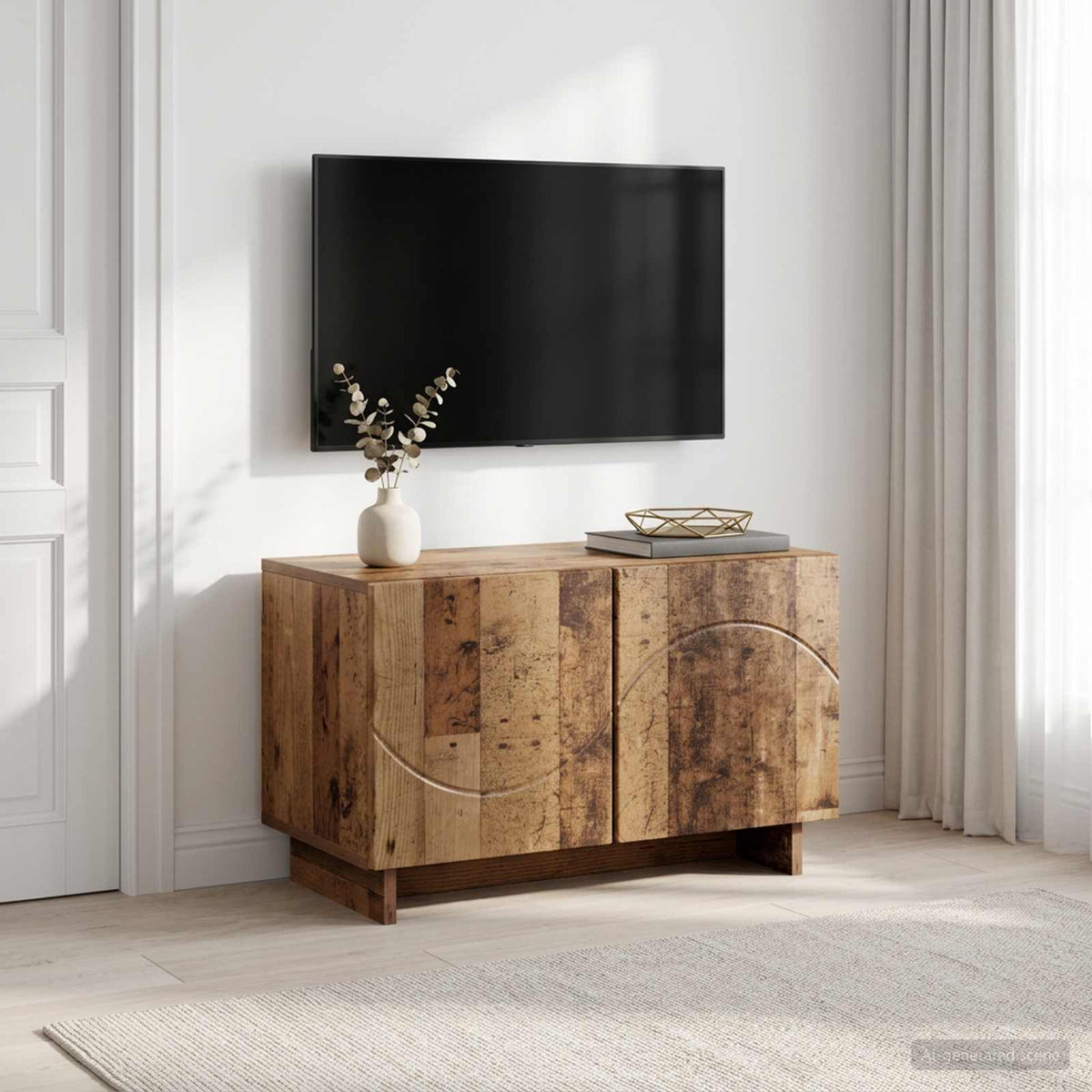 tv-meubel 60 x 34.5 x 40 cm Oud hout Bewerkt hout
