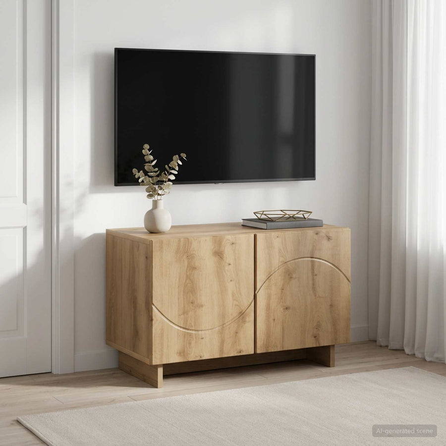tv-meubel 60 x 34.5 x 40 cm Artisanaal eiken Bewerkt hout