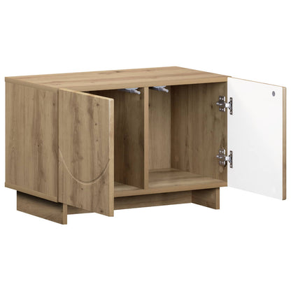 tv-meubel 60 x 34.5 x 40 cm Artisanaal eiken Bewerkt hout