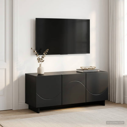 tv-meubel 90 x 34,5 x 40 cm Zwart Bewerkt hout