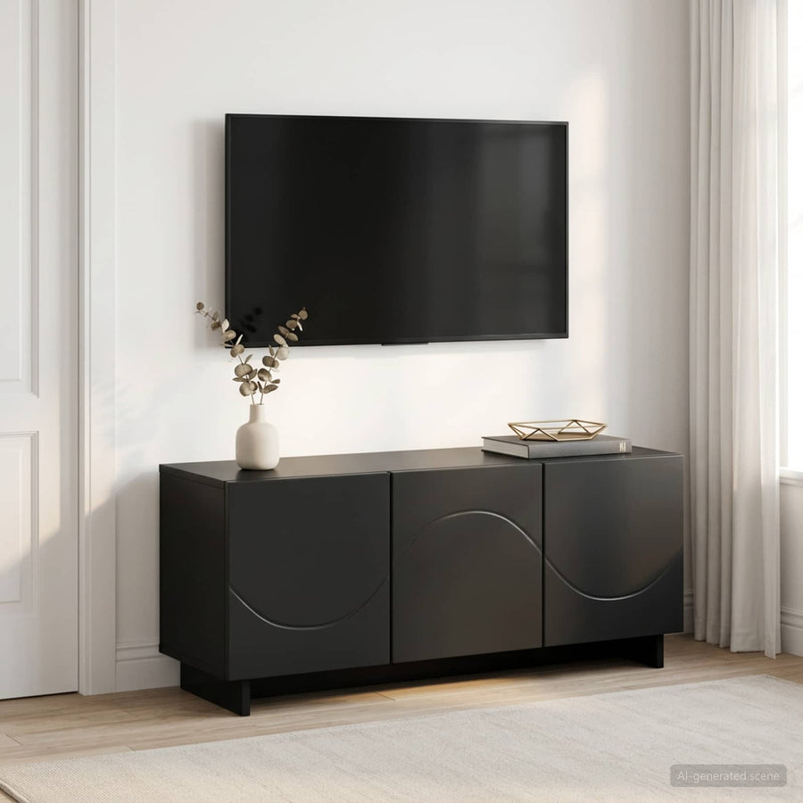 tv-meubel 90 x 34,5 x 40 cm Zwart Bewerkt hout