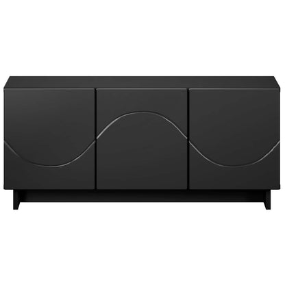 tv-meubel 90 x 34,5 x 40 cm Zwart Bewerkt hout