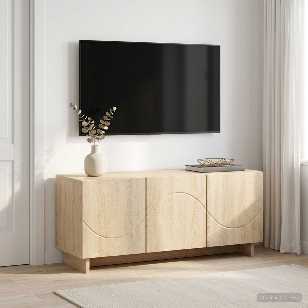 tv-meubel 90 x 34,5 x 40 cm Sonoma Eiken Bewerkt hout