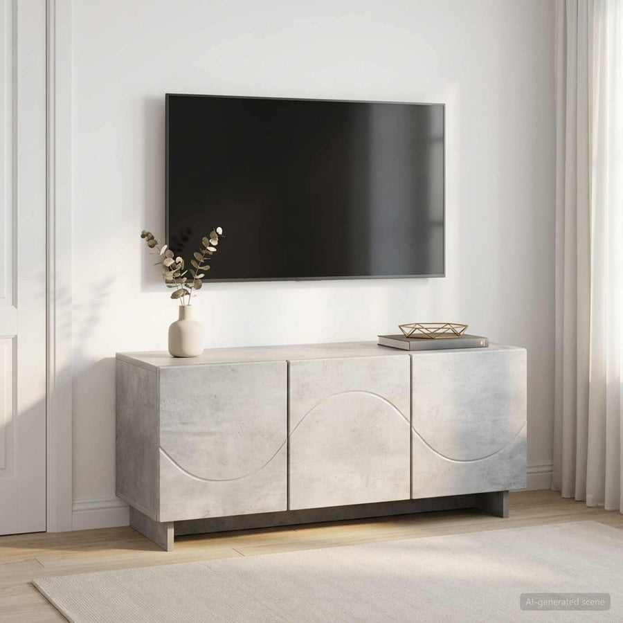 tv-meubel 90 x 34,5 x 40 cm Betongrijs Bewerkt hout