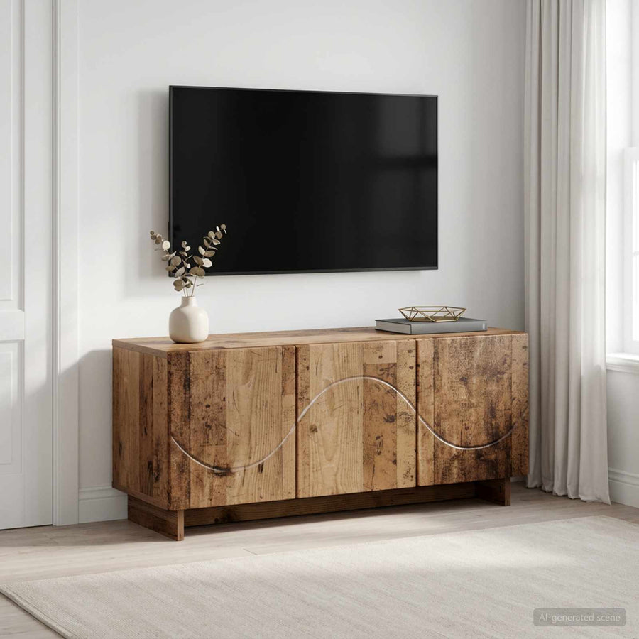 tv-meubel 90 x 34,5 x 40 cm Oud hout Bewerkt hout