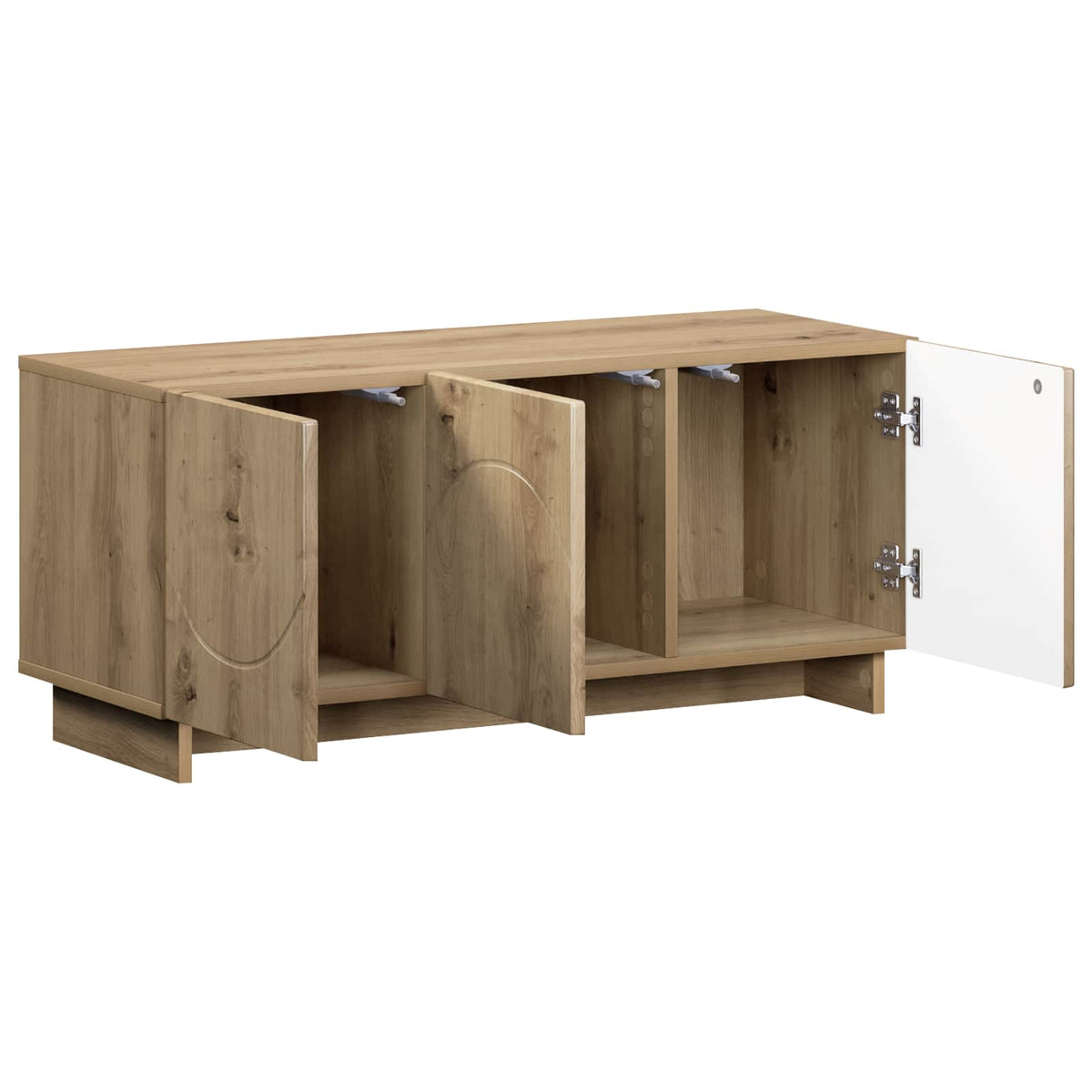 tv-meubel 90 x 34,5 x 40 cm Artisanaal eiken Bewerkt hout