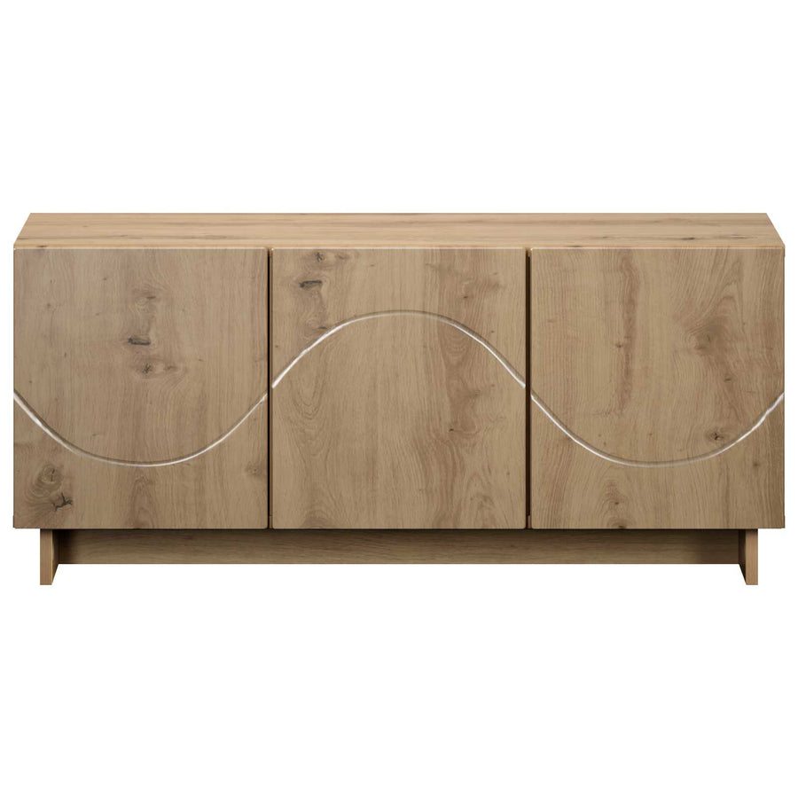 tv-meubel 90 x 34,5 x 40 cm Artisanaal eiken Bewerkt hout