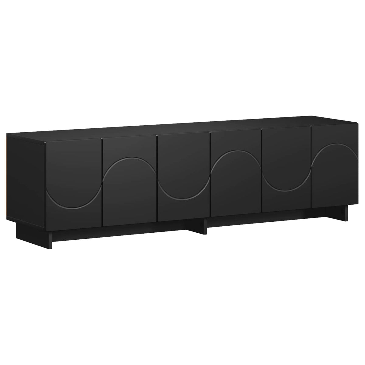 tv-meubel 140 x 34,5 x 40 cm Zwart Bewerkt hout