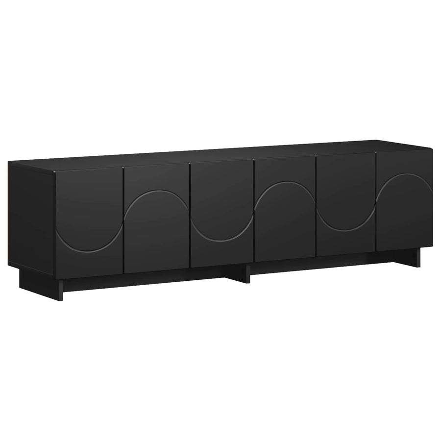 tv-meubel 140 x 34,5 x 40 cm Zwart Bewerkt hout