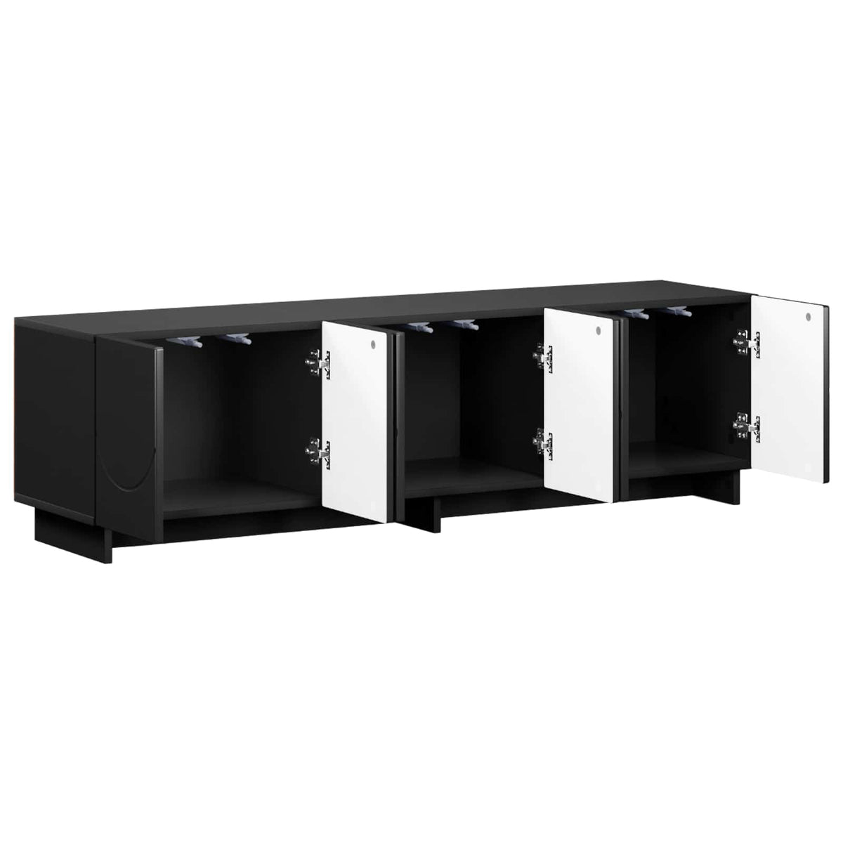 tv-meubel 140 x 34,5 x 40 cm Zwart Bewerkt hout