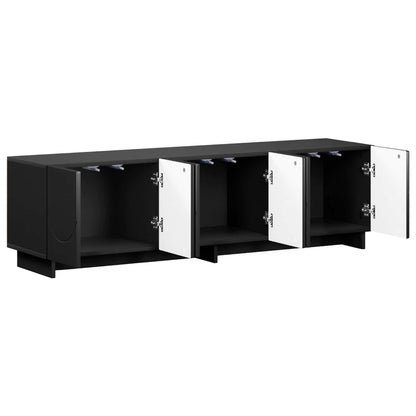 tv-meubel 140 x 34,5 x 40 cm Zwart Bewerkt hout
