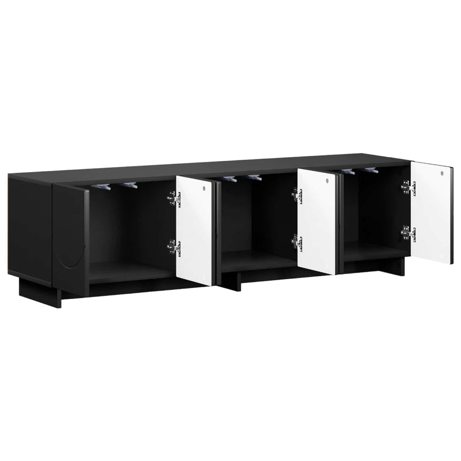 tv-meubel 140 x 34,5 x 40 cm Zwart Bewerkt hout