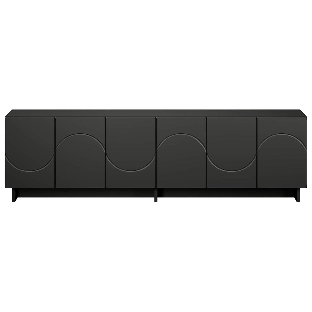tv-meubel 140 x 34,5 x 40 cm Zwart Bewerkt hout