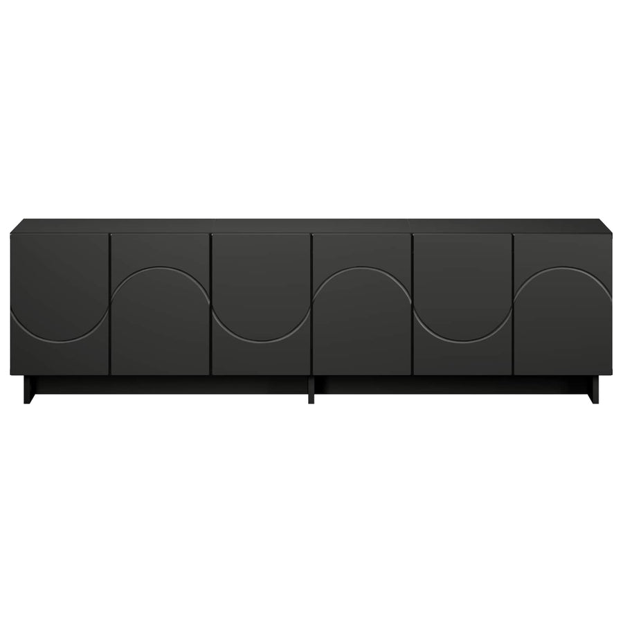 tv-meubel 140 x 34,5 x 40 cm Zwart Bewerkt hout