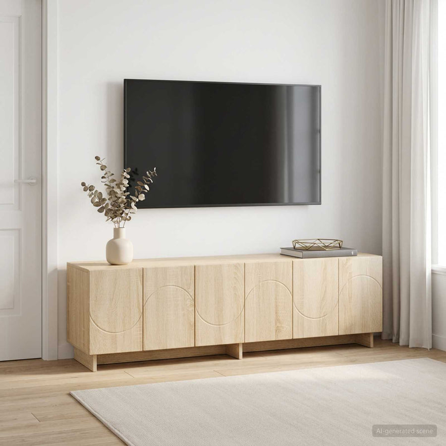 tv-meubel 140 x 34,5 x 40 cm Sonoma Eiken Bewerkt hout