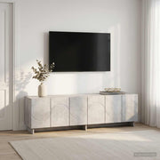 tv-meubel 140 x 34,5 x 40 cm Betongrijs Bewerkt hout