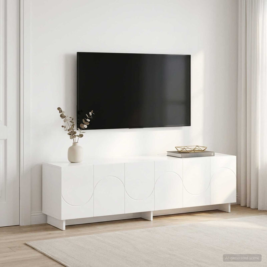 tv-meubel 140 x 34,5 x 40 cm Hoogglans Wit Bewerkt hout