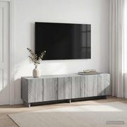 tv-meubel 140 cm bewerkt hout Grijs Sonoma