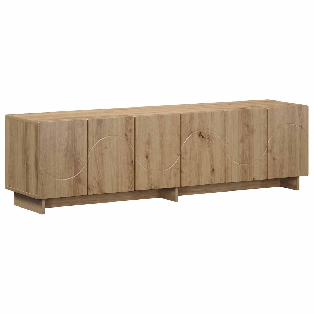 tv-meubel 140 x 34,5 x 40 cm Artisanaal eiken Bewerkt hout