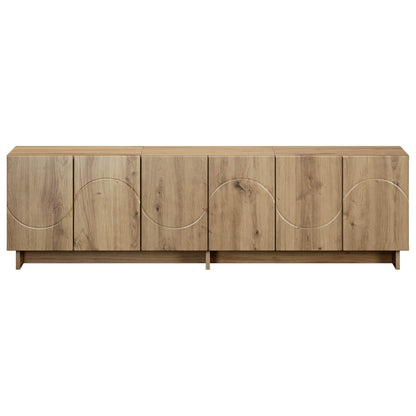 tv-meubel 140 x 34,5 x 40 cm Artisanaal eiken Bewerkt hout