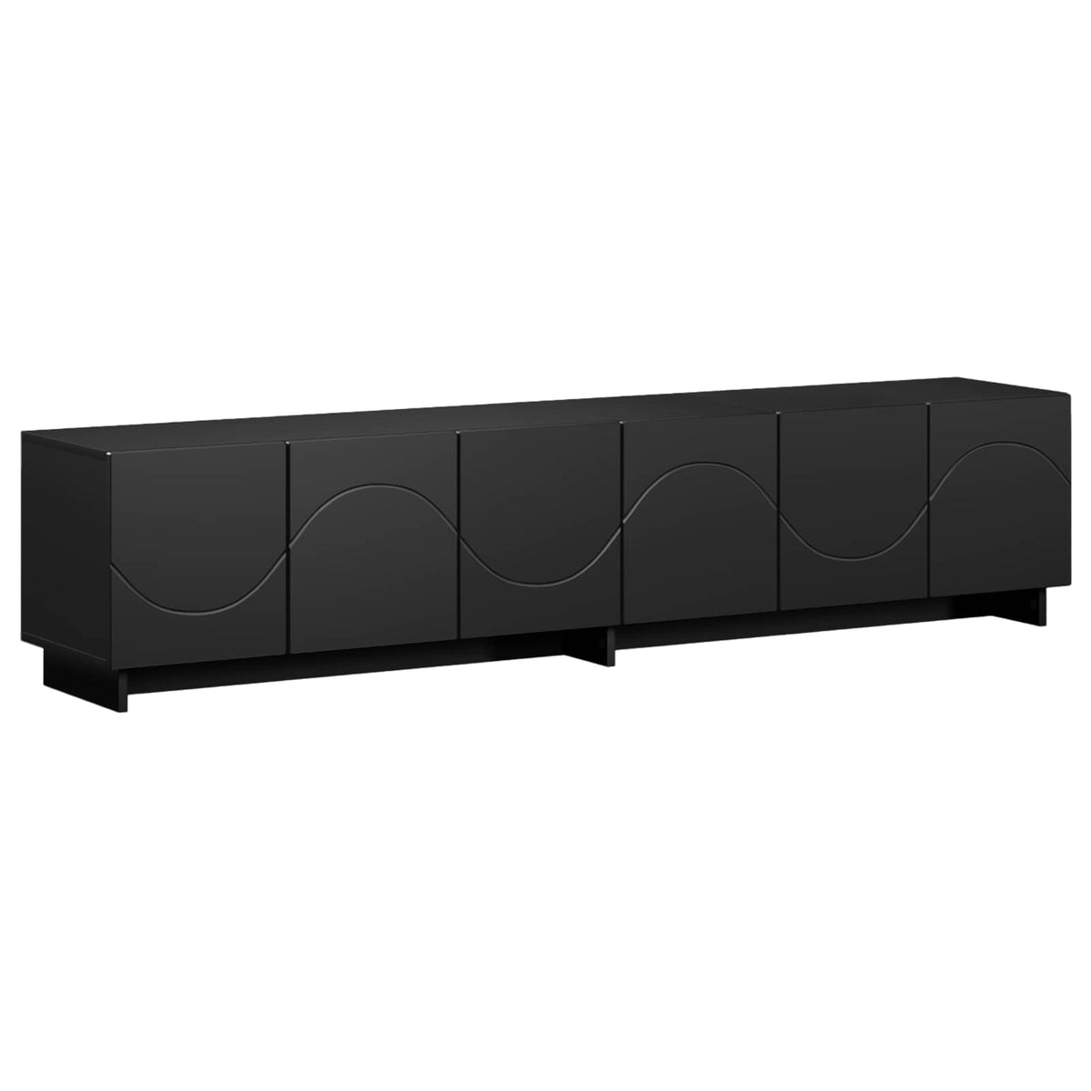 tv-meubel 180 x 34,5 x 40 cm Zwart Bewerkt hout
