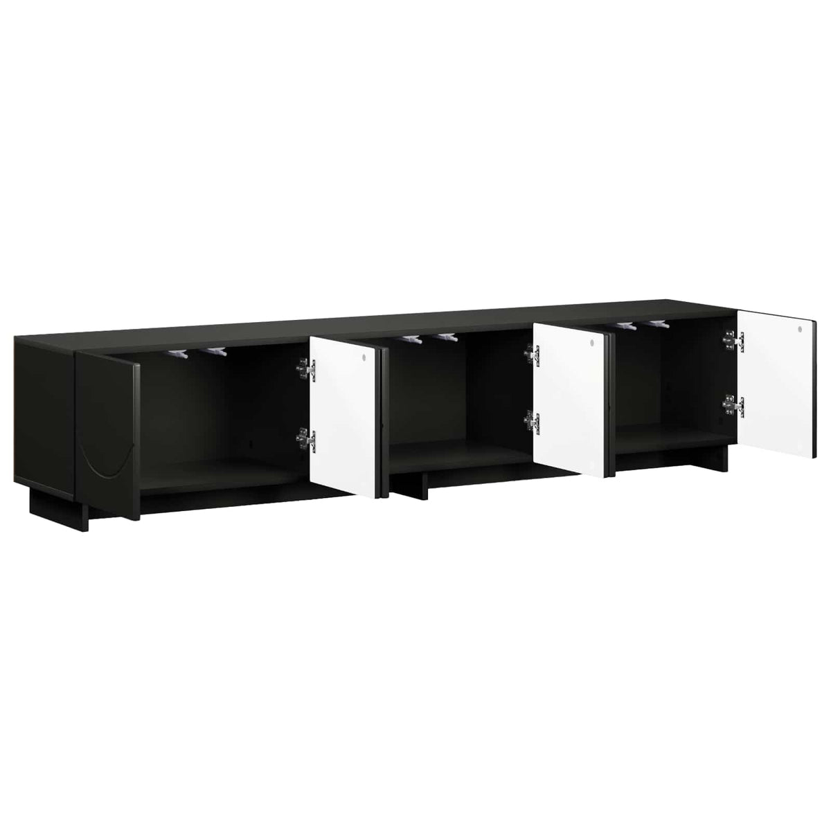 tv-meubel 180 x 34,5 x 40 cm Zwart Bewerkt hout