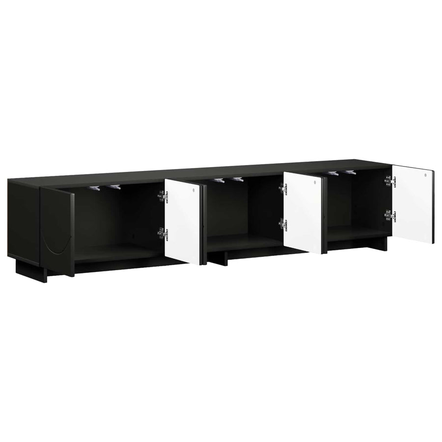 tv-meubel 180 x 34,5 x 40 cm Zwart Bewerkt hout
