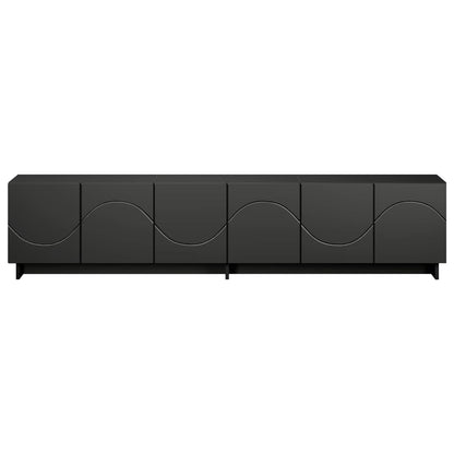tv-meubel 180 x 34,5 x 40 cm Zwart Bewerkt hout