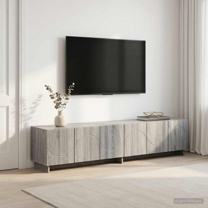 tv-meubel 180 x 34,5 x 40 cm Grijs Sonoma Bewerkt hout