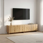 tv-meubel 180x34,5x40 cm artisanaal eiken bewerkt hout