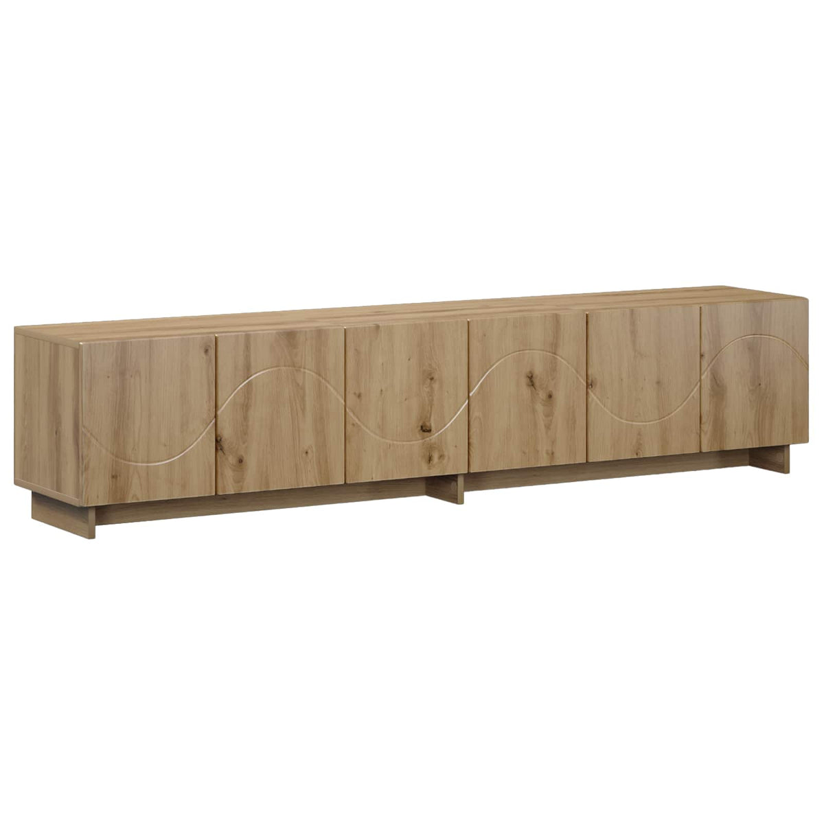 tv-meubel 180 x 34,5 x 40 cm Artisanaal eiken Bewerkt hout