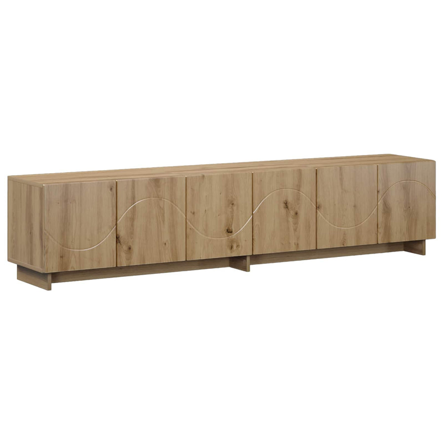 tv-meubel 180 x 34,5 x 40 cm Artisanaal eiken Bewerkt hout