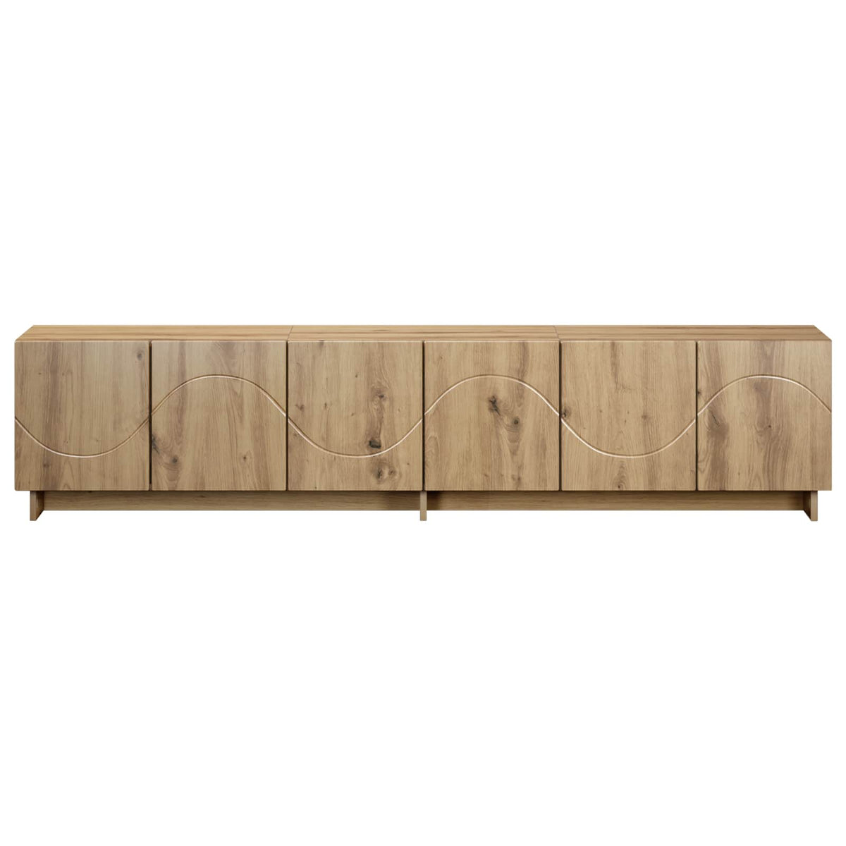 tv-meubel 180 x 34,5 x 40 cm Artisanaal eiken Bewerkt hout