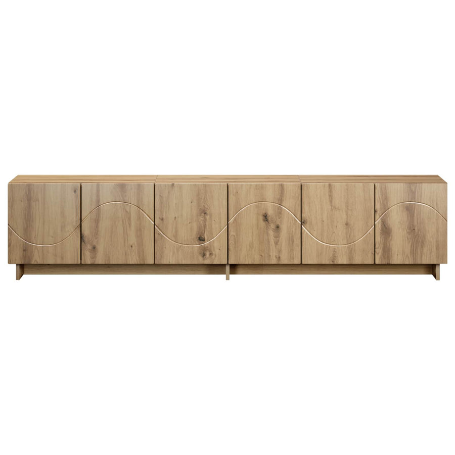 tv-meubel 180 x 34,5 x 40 cm Artisanaal eiken Bewerkt hout