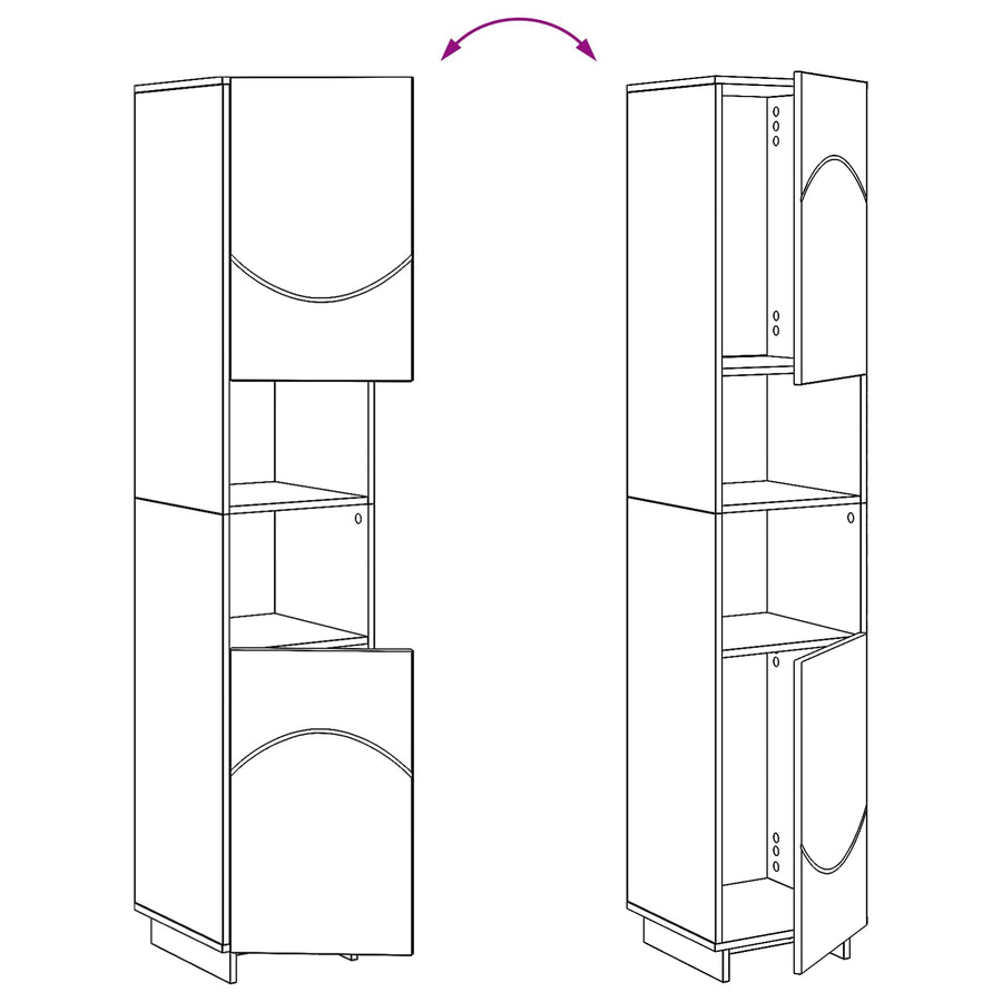 Badkamerkast Wit 36.5 x 38 x 180 cm Bewerkt hout