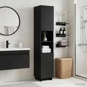 Badkamerkast 180 cm zwart bewerkt hout
