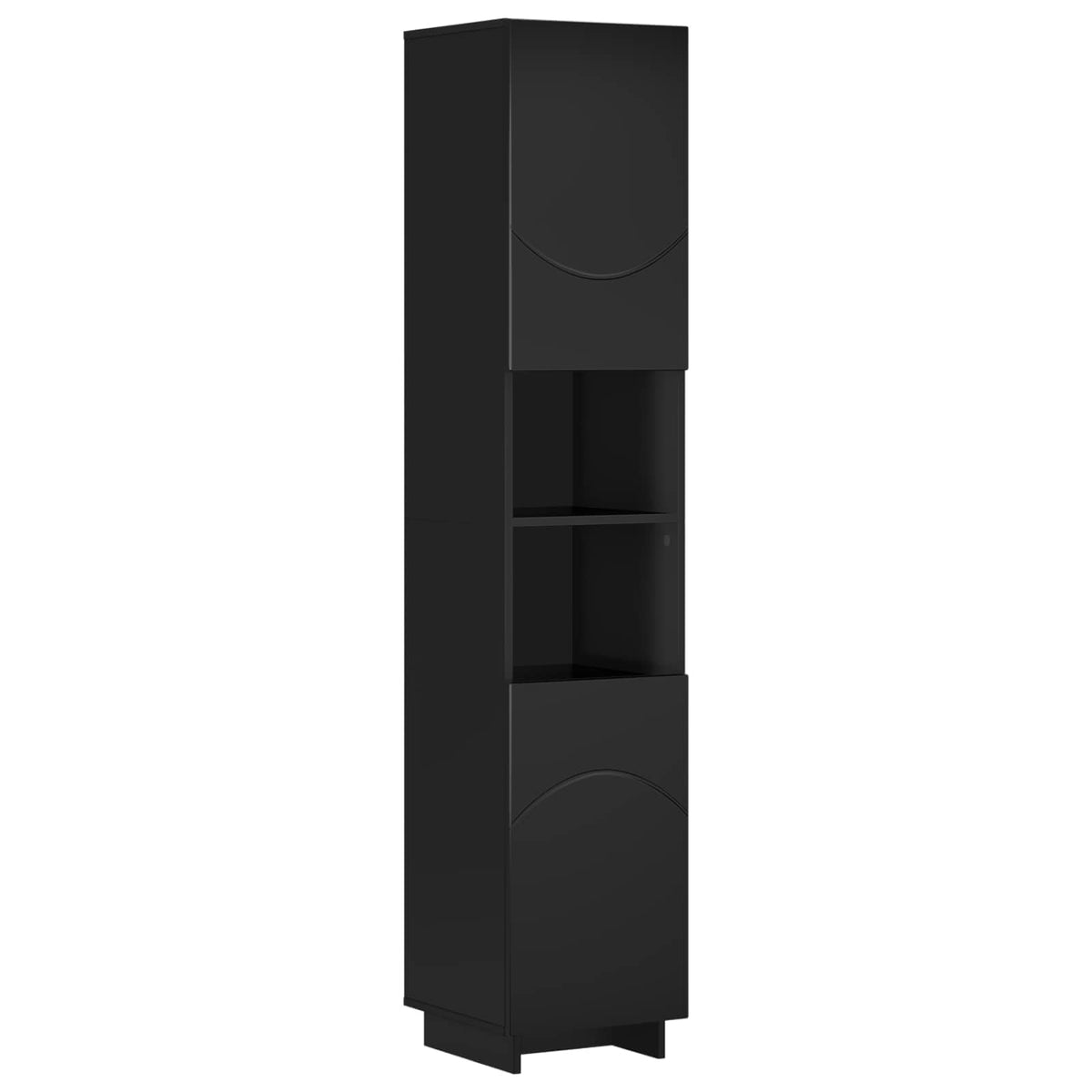 Badkamerkast Zwart 36.5 x 38 x 180 cm Bewerkt hout
