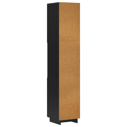 Badkamerkast Zwart 36.5 x 38 x 180 cm Bewerkt hout