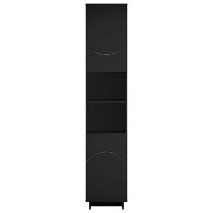 Badkamerkast Zwart 36.5 x 38 x 180 cm Bewerkt hout