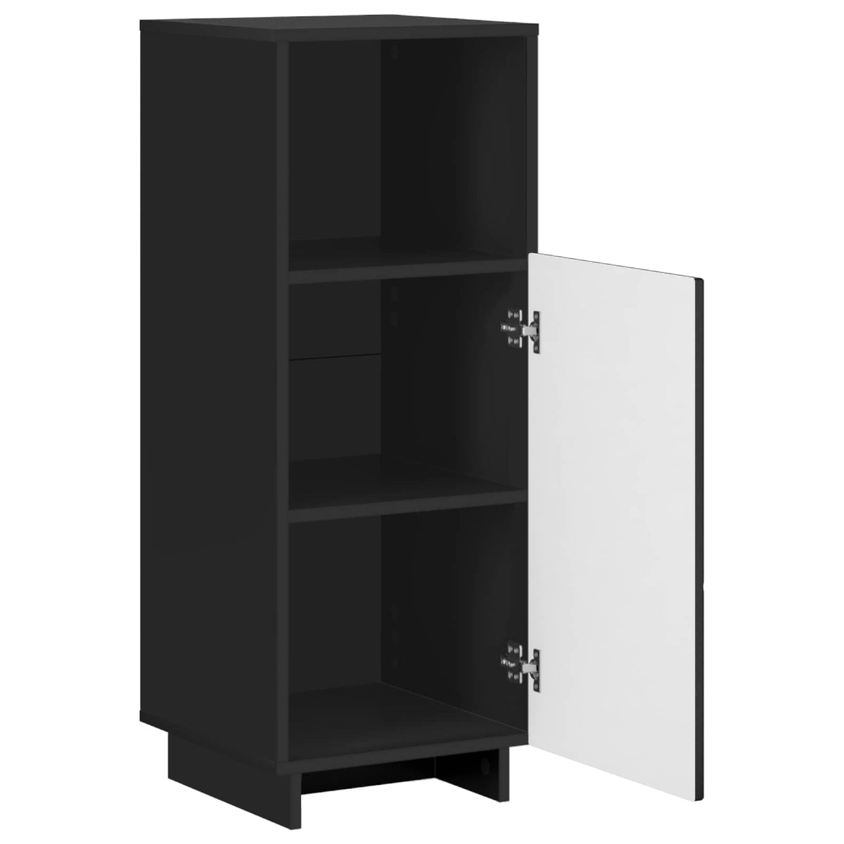 Badkamerkast Zwart 36,5 x 38 x 95 cm Bewerkt hout
