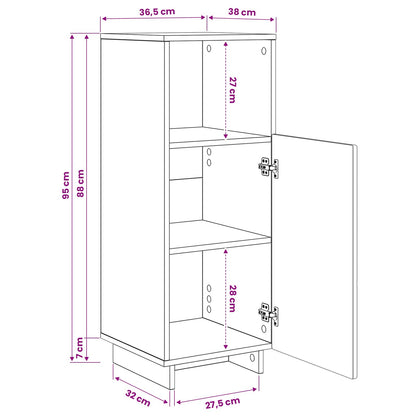 Badkamerkast Zwart 36,5 x 38 x 95 cm Bewerkt hout