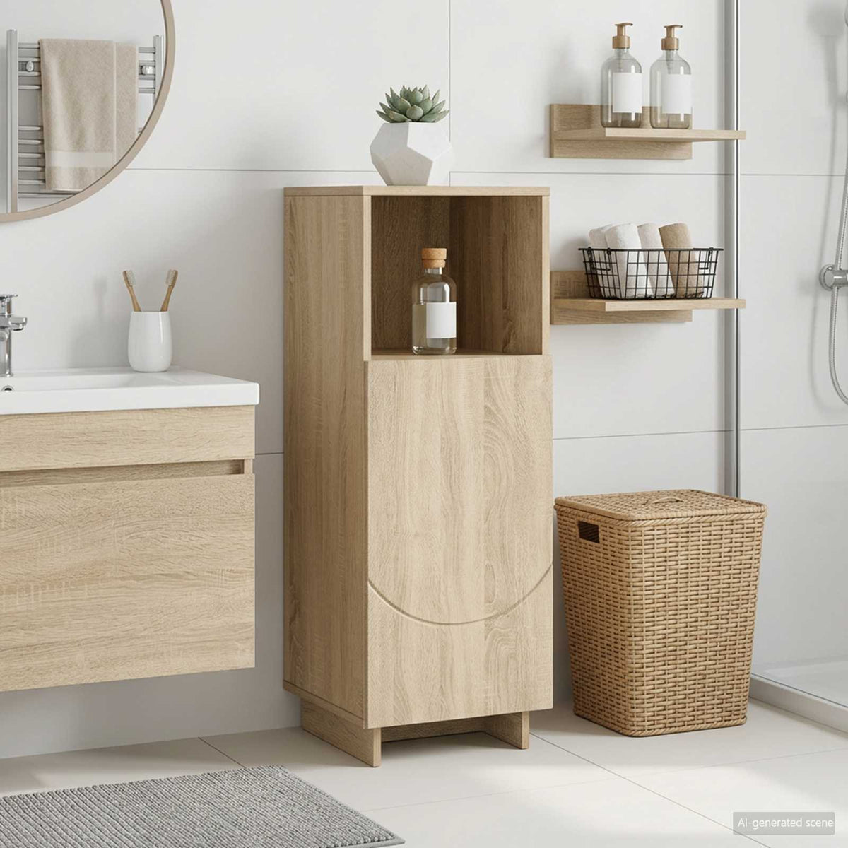 Badkamerkast Sonoma Eiken 36,5 x 38 x 95 cm Bewerkt hout