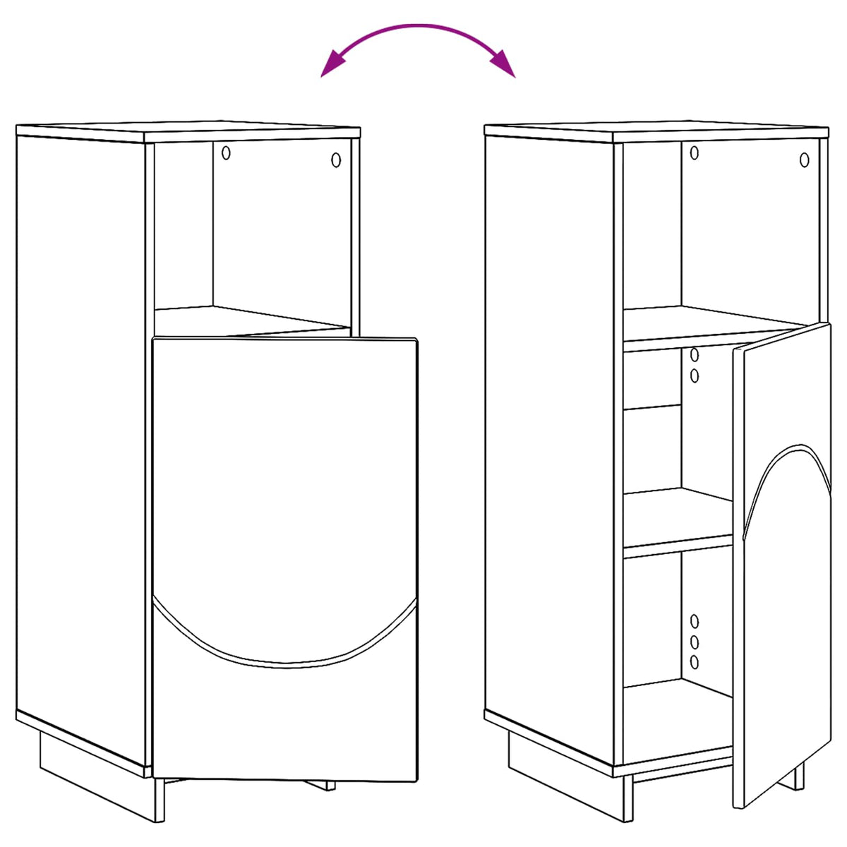 Badkamerkast Sonoma Eiken 36,5 x 38 x 95 cm Bewerkt hout