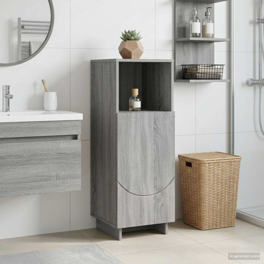 Badkamerkast Grijs Sonoma 36,5 x 38 x 95 cm Bewerkt hout