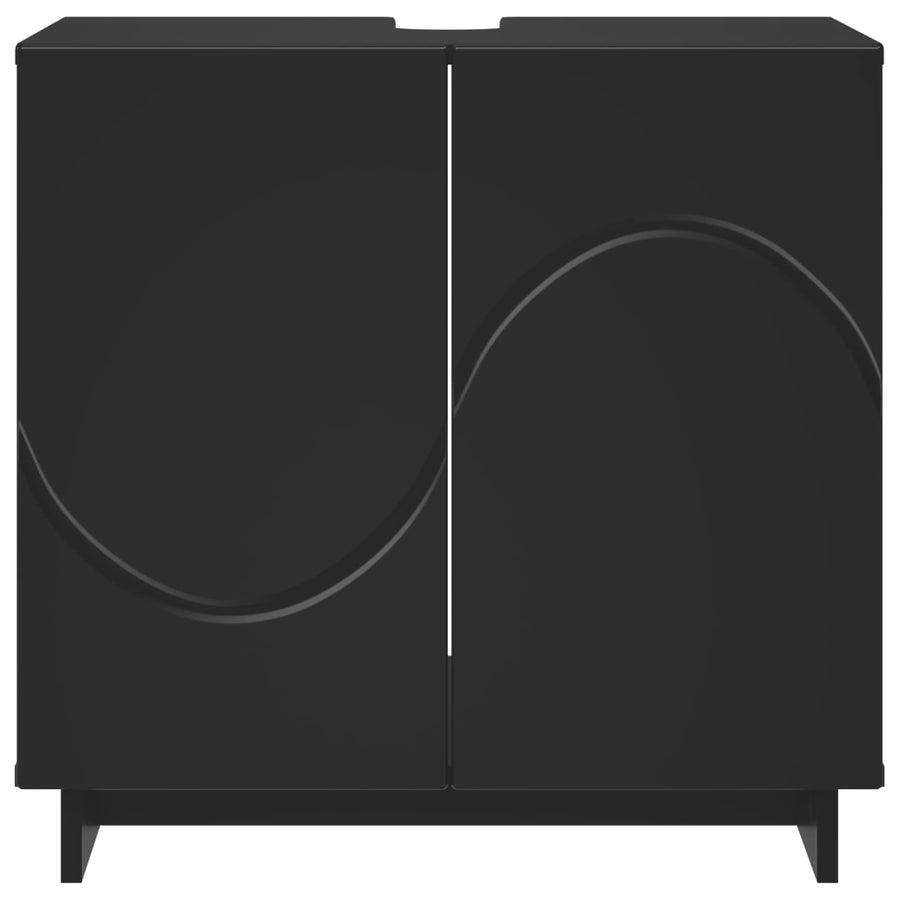 Badkamerkast Zwart 60 x 41 x 58 cm Bewerkt hout