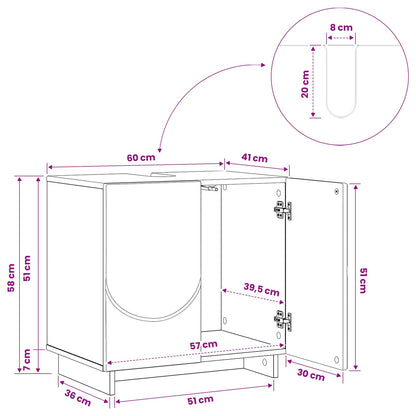 Badkamerkast Sonoma Eiken 60 x 41 x 58 cm Bewerkt hout