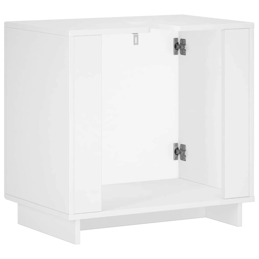 Badkamerkast Hoogglans Wit 60 x 41 x 58 cm Bewerkt hout