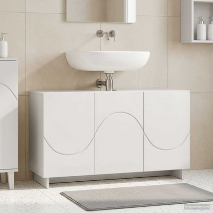 Badkamerkast Wit 101 x 41 x 58 cm Bewerkt hout